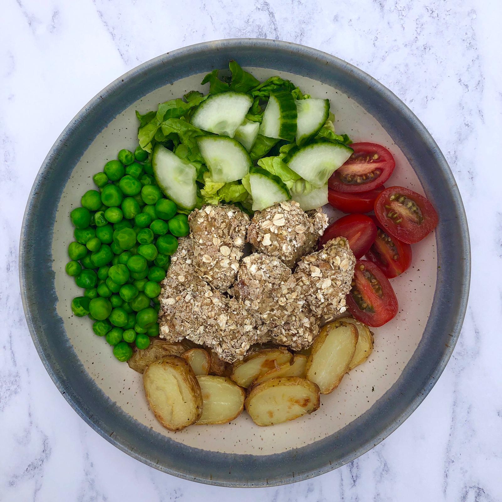 Chicken Bites with Crispy New Potatoes