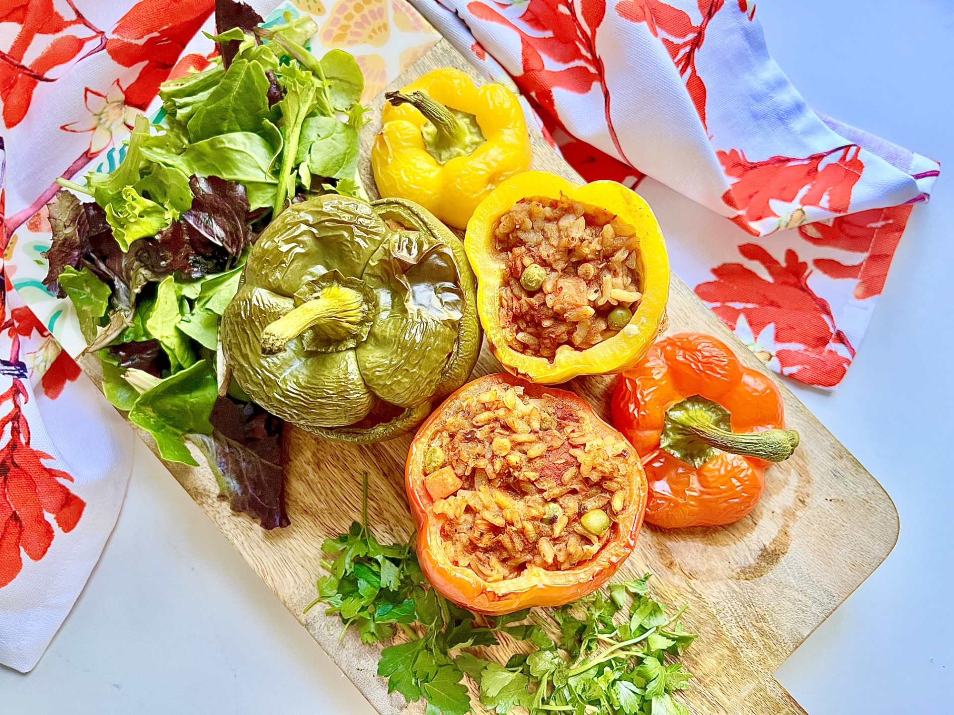 Pearl Barley & Lentil Stuffed Peppers